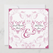 Rose Herzblorhochzeit Einladung