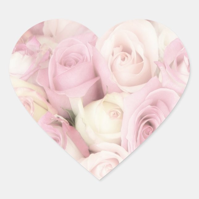 Rose Herzklammern Herz-Aufkleber (Vorderseite)