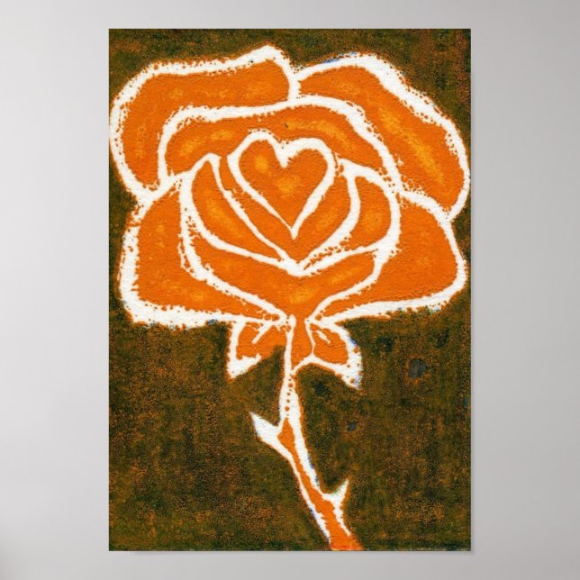 Rose Herzkunst Print Poster (Vorne)