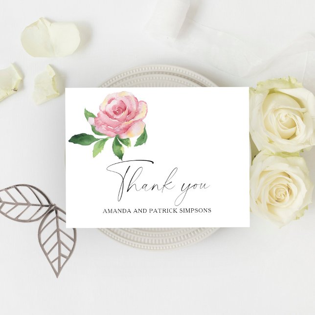 Rose - Hochzeit Danke Postkarte (Von Creator hochgeladen)