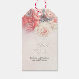 Rose Hochzeit in Aquarellfarbe Rosa Geschenkanhänger