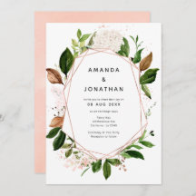 Rose Hochzeit mit goldfarbenem, rosafarbenem, geom