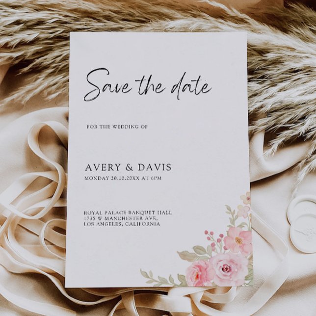 Rose Hochzeit Speichern Sie das Datum der Einladun Einladung (Rose Wedding Save the Date Invitation)