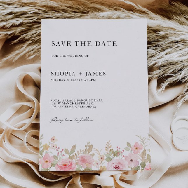 Rose Hochzeit Speichern Sie das Datum der Einladun Einladung (Rose Wedding Save the Date Invitation)