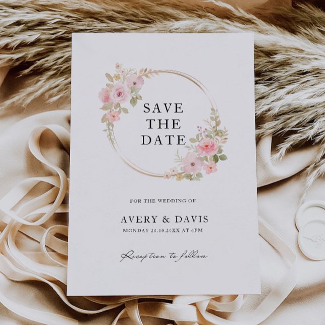 Rose Hochzeit Speichern Sie das Datum der Einladun Einladung (Rose Wedding Save the Date Invitation)