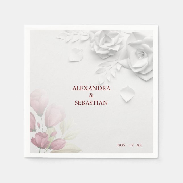 Rose Hochzeit von Napkins Serviette (Vorderseite)