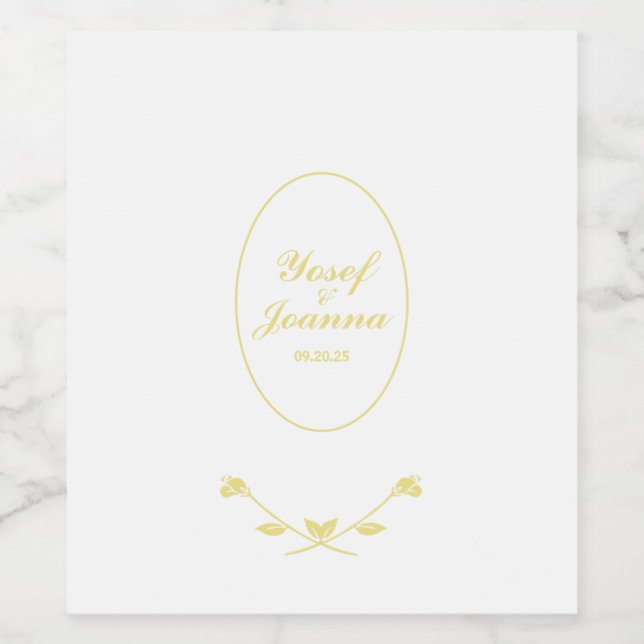 Rose Hochzeit Weinetikett (Einzelnes Label)