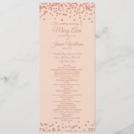 Rose Hochzeitsprogramm Gold Glitzer Confetti Blush Programm