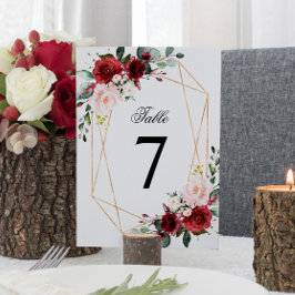 Rose Hochzeitsstimmung in Rosa und Burgund Tischnu Einladung