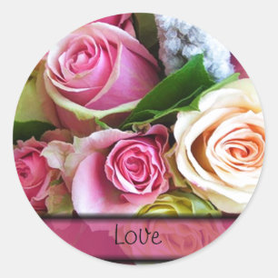 Rose Hochzeitsticker für Umschlag Aufkleber