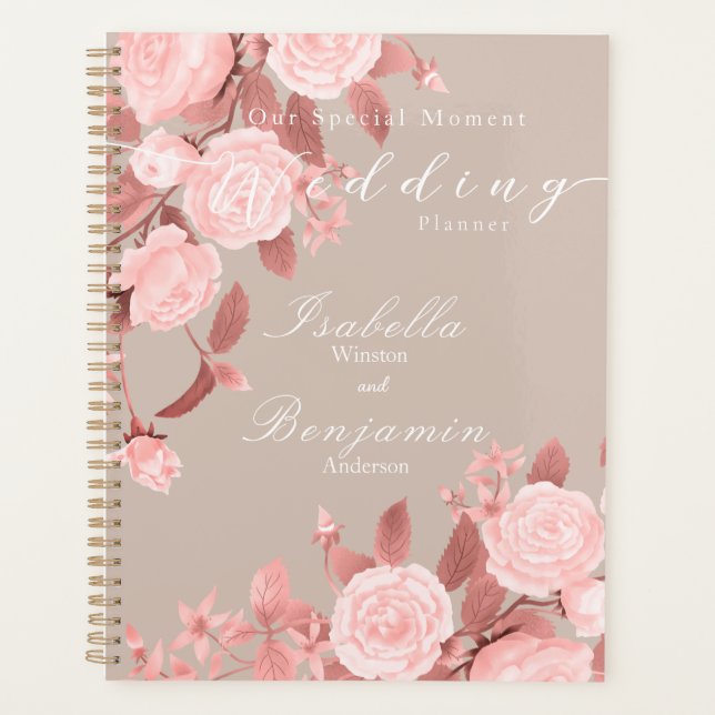 Rose Hochzeitstil Planer (Vorderseite)
