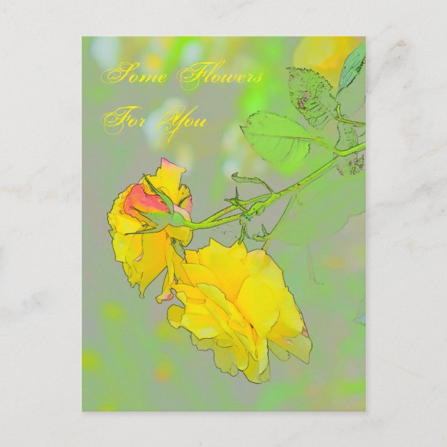 Rose, holen Sie sich Ihre Rose hier! Postkarte (Vorderseite)