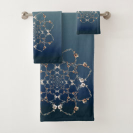 Rose hört auf blauem Handtuch Badhandtuch Set