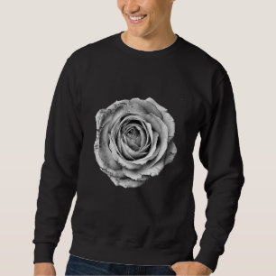 Rose Hübsche Blume Schwarz-Weiß Sweatshirt