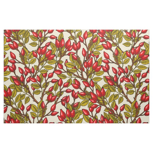 Rose Hüften, rot, grün, gelb Stoff (Fat Quarter (45,7 x 55,9 cm))