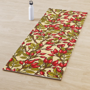 Rose Hüften, rot, grün, gelb Yogamatte