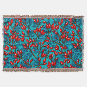 Rose Hüften, rot und blau Decke