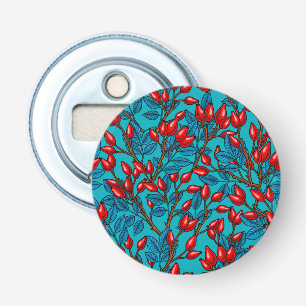 Rose Hüften, rot und blau Flaschenöffner