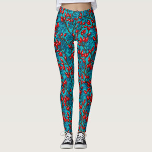 Rose Hüften, rot und blau Leggings