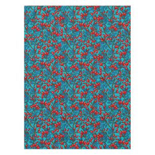 Rose Hüften, rot und blau Tischdecke