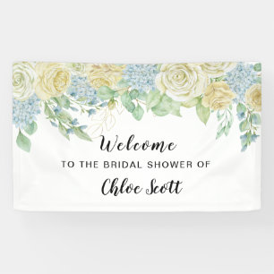 Rose Hydrangea Floral Brautparty Willkommen Banner
