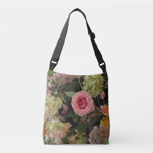 Rose Hydrangea Floral Tragetaschen Mit Langen Trägern
