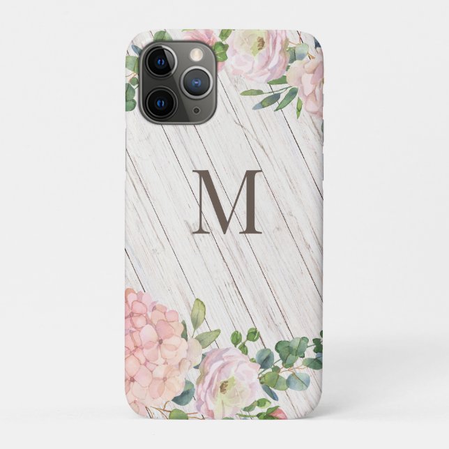 Rose Hydrangea und Eukalyptus aus Holz Case-Mate iPhone Hülle (Rückseite)