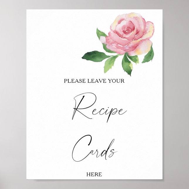 Rose - Ihre Rezept-Karte hier Plakat (Vorne)