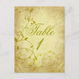 Rose II Rebe Vintage Crackle Tisch Nummer Karte Po