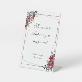 Rose im Bad Zeichen individuell einstellbar Sockelschild