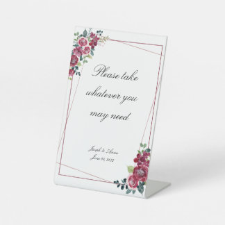 Rose im Bad Zeichen individuell einstellbar Sockelschild