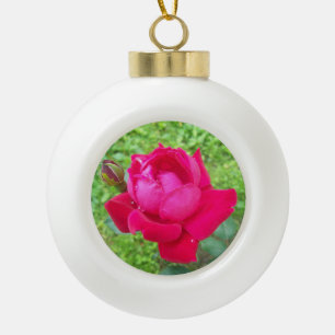 Rose im Blut Keramik Kugel-Ornament