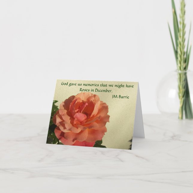 Rose im Dezember Notecard Karte (Vorderseite)