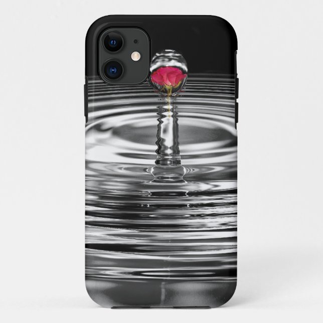 Rose im Droplet Case-Mate iPhone Hülle (Rückseite)