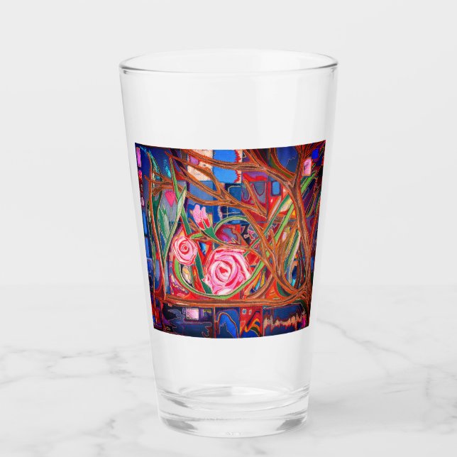 Rose im Garten Glas (Vorderseite)