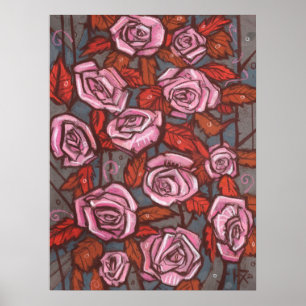 Rose im Herbst Kunst im Blumengarten Rustikale Blu Poster