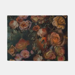 Rose im Herbst Vintage Farben Botanischer Garten Fußmatte