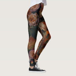 Rose im Herbst Vintage Farben Botanischer Garten Leggings