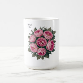 Rose im Juni: Personalisierter Geburtstag Kaffeetasse