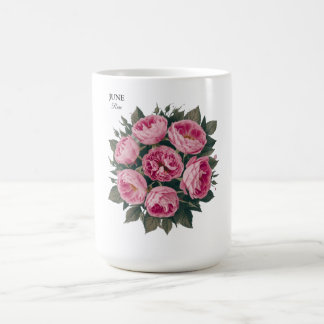 Rose im Juni: Personalisierter Geburtstag Kaffeetasse