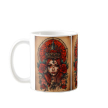 Rose im Tattoo-Stil Compass Kaffee Tasse Geschenk