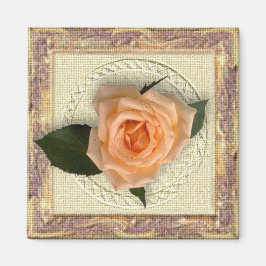 Rose im Vintagen Rahmen abzeichnen Magnet