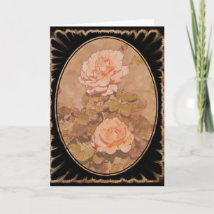Rose im Vintagen Stil Art Note Card Karte