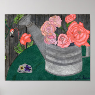 Rose im Wasserbad von Julia Hanna Poster