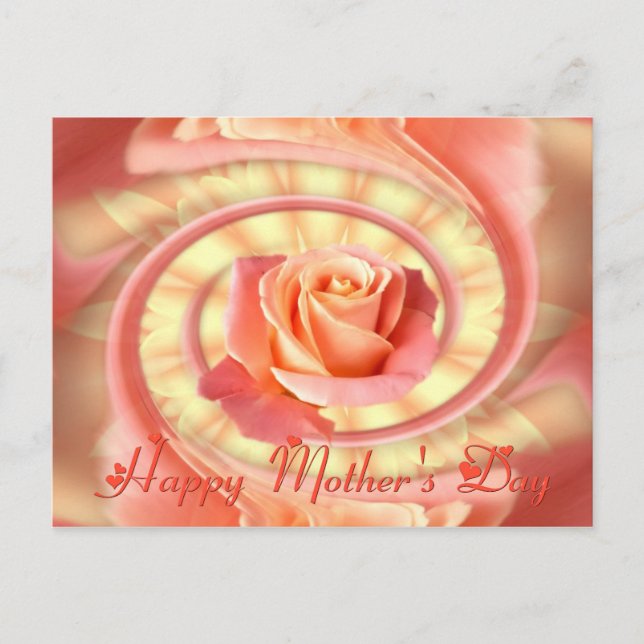 Rose im Wirblen Rahmen Postkarte (Vorderseite)