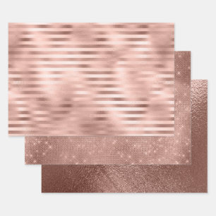 Rose-Imitat Foil Mix und Match 1 Geschenkpapier Set