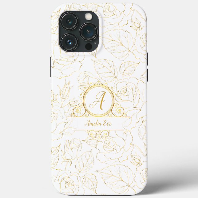 Rose/Imitat-Goldfarben-nach-Maß-Vorlage- Case-Mate iPhone Hülle (Rückseite)
