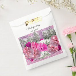 Rose Imitate Pink Glitzer Bouquet Gefallen Tasche Geschenktütchen