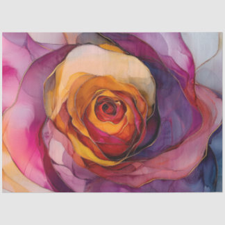 Rose in Alcohol Ink Series Design #26 Seidenpapier