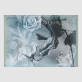 Rose in Blautönen Seidenpapier